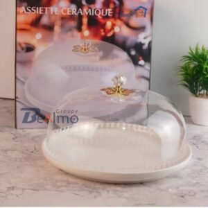 طبق الكيك السيراميكي مع الغطاء