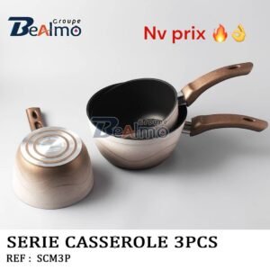 Stock Cookطقم الكسرولات الثلاثي من