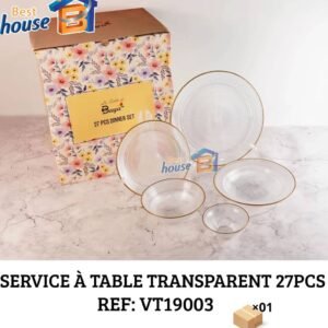 مجموعة أطباق زجاجية شفافة 27قطعة