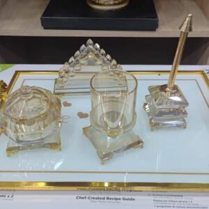 طقم من 4 قطع: وعاء سكر، حامل ملعقة/منديل