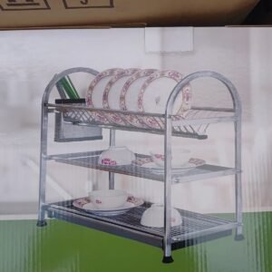 رف تجفيف الأطباق ذو 3 طبقات