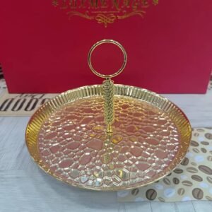 (الحجم الصغير)طقم صينية التقديم الذهبية المزخرفة