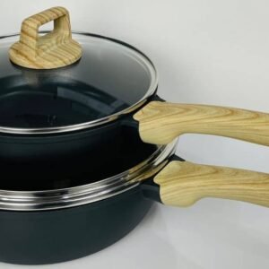 طقم مقالي غير لاصقة مع غطاء زجاجي – 2 قطع